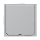 Flush-mounted floor empty housing with hinged cover