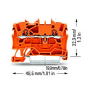 2-conductor through terminal block 1.5 mm² - Orange (100PK)