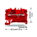2-conductor through terminal block 1.5 mm² - Red (100PK)