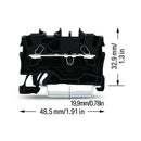 2-conductor through terminal block 1.5 mm² - Black (100PK)