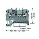 2-conductor through terminal block 1.5 mm² - Grey (100PK)