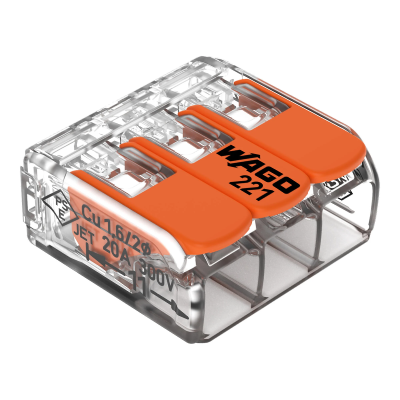 COMPACT Splicing Connector; for all conductor types; max. 4 mm²; 3-conductor (Box 50 pcs)