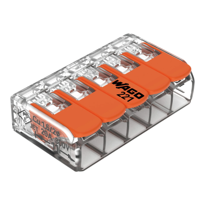 COMPACT Splicing Connector; for all conductor types; max. 4 mm²; 5-conductor (Box 25 pcs)