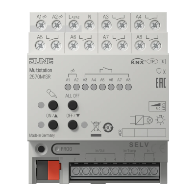 KNX multi station, rail mounting device, 4 rail units, Secure
