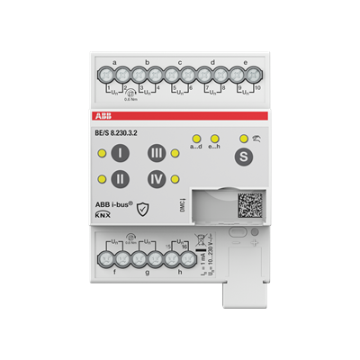 BE/S8.230.3.2 Binary Input, 8-fold, 10-230 V, Manual Operation, MDRC