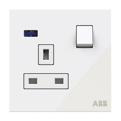 BS DP switched socket outlet w/LED 13A - Millenium
