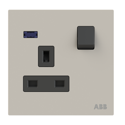 BS SP switched socket outlet w LED 13A Millenium