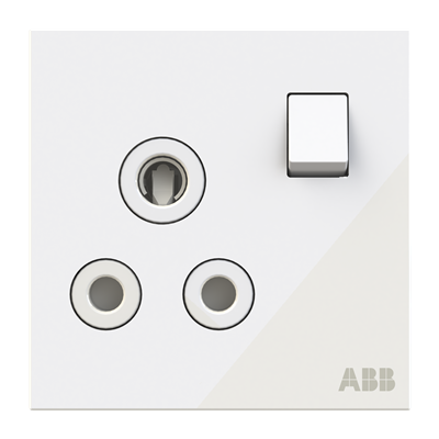 BS DP round pin switched outlet 15A