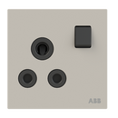 BS DP round pin switched outlet 15A
