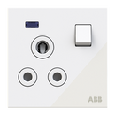 BS DP round pin switched outlet w/LED 15A - Millenium