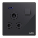 BS DP round pin switched outlet w/LED 15A - Millenium