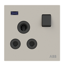 BS DP round pin switched outlet w/LED 15A - Millenium