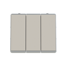 Push button 3-gang, 2-way, 10AX