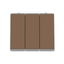 Push button 3-gang, 2-way, 10AX