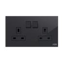 BS DP switched socket outlet, 2-gang 13A - Millenium
