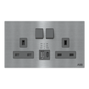 BS Double socket outlet 13A, with USB-Charger DP switched