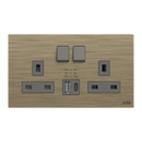 BS Double socket outlet 13A, with USB-Charger DP switched