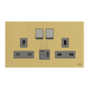 BS Double socket outlet 13A, with USB-Charger DP switched