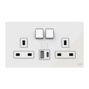 BS Double socket outlet 13A, with USB-Charger DP switched