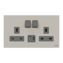 BS Double socket outlet 13A, with USB-Charger DP switched