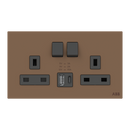 BS Double socket outlet 13A, with USB-Charger DP switched
