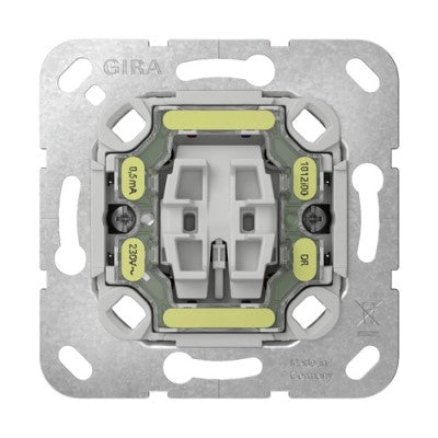 Rocker indicator switch insert 10 AX 250 V~ with orange LED lighting element element 230 V~ circuit breaker, 2-pole