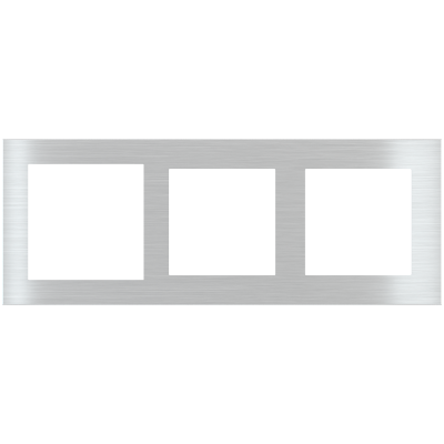 Rectangular 3-fold plate Deep (60x60 | 55x55 | 55x55 mm window) - Metal