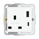 Square socket point (55x55 mm module) - UK USB
