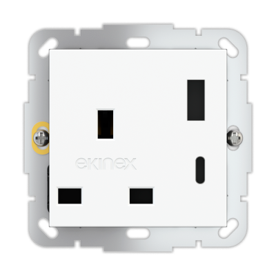 Square socket point (55x55 mm module) - UK USB