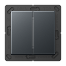 Matter push-button 2-gang, battery-powered, 4-channel, thermoplastic, A range