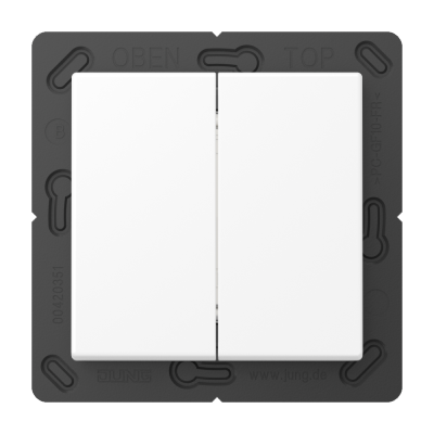 Matter push-button 2-gang, battery-powered, 4-channel, thermoplastic, A range