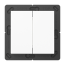 Matter push-button 2-gang, battery-powered, 4-channel, thermoplastic, A range