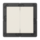 Matter push-button 2-gang, battery-powered, 4-channel, thermoplastic, A range