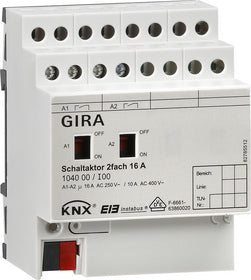 Gria KNX switching actuator, 2-gang 16 A with manual actuation