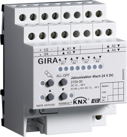 Gira KNX blind actuator, 4-gang DC 24 V with manual actuation