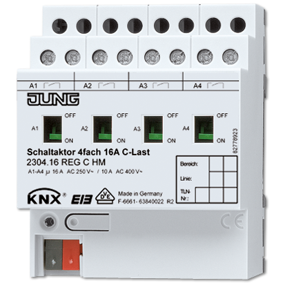 Jung Switch actuator with C-load, 4-gang