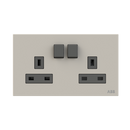 BS DP switched socket outlet, 2-gang 13A - Millenium