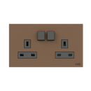 BS DP switched socket outlet, 2-gang 13A - Millenium