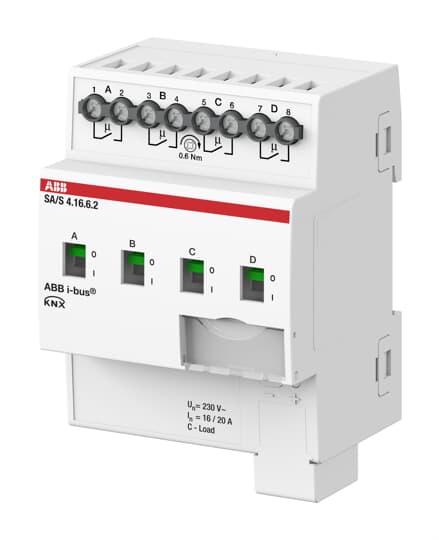 ABB SA/S4.16.6.2 Switch Actuator, 4-fold, 16 A, C-Load, Energy Function, MDRC