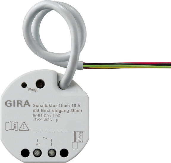 KNX switching actuator 1-gang 16 A with binary input, 3-gang