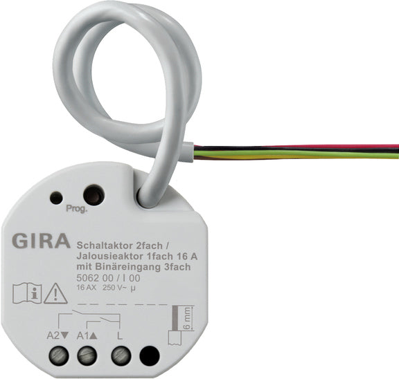 KNX switching actuator 2-gang / blind actuator 1-gang 16 A with 3-gang binary input