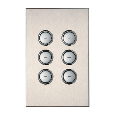 Wall Plate, C-Bus, Saturn, key input unit, A-Series, 6 keys, stainless steel