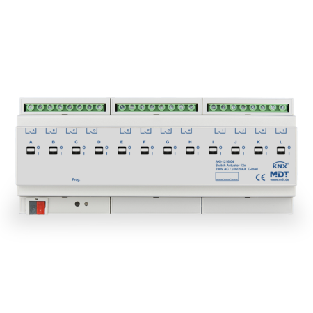 Switch Actuator 12-fold, 12SU MDRC, 16/20A, 230VAC, C-load, industrie, 200µF