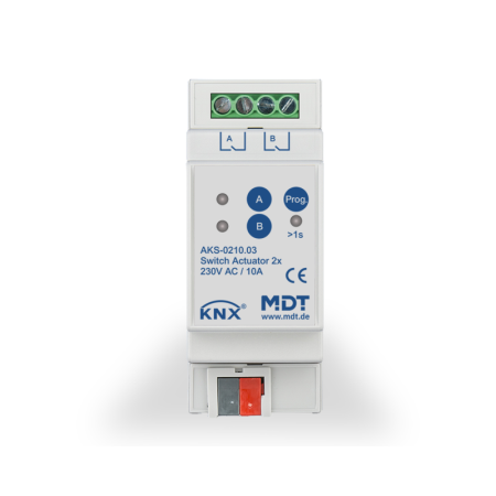 Switch Actuator 2-fold, 2SU MDRC, 10A, 230VAC, C-load, standard, 140μF