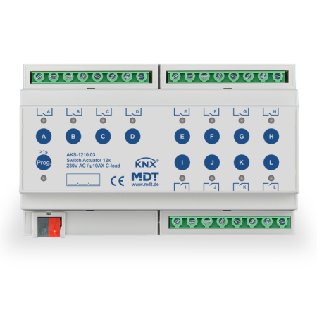 Switch Actuator 12-fold, 8SU MDRC, 10A, 230VAC, C-load, standard, 140μF