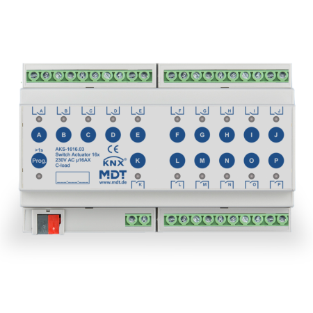 Switch Actuator 16-fold, 8SU MDRC, 16A, 230VAC, C-load, standard, 140µF