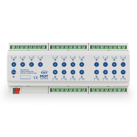 Switch Actuator 20-fold, 12SU MDRC, 16A, 230VAC, C-load, standard, 140µF
