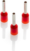 Ferrule, Cord End French Type, Bootlace Ferrule 1.0mm2x8mm - Red