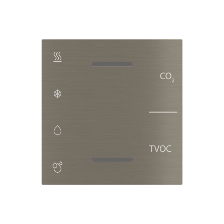 Air quality multisensor and regulator cover with symbols and vents - Metal
