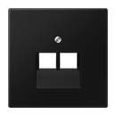 Centre plate for 2-gang modular jack sockets - LS Range